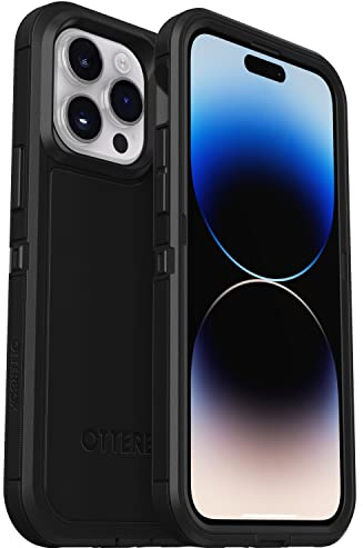 OtterBox Schutzhülle für iPhone 14 Pro (nur) Defender Series XT – schwarz, ohne Bildschirm, robust, rastet an MagSafe mit Schlüsselband