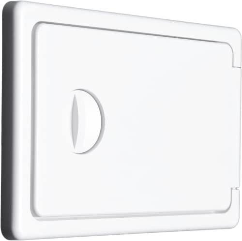 SYSTERM Universal Inspektionsdeckel Außenmaße 15 x 10 cm zu öffnender dünne Revisionsdeckel. Grundlegende öffenbare Revisionsklappe. ABS-Kunststoff Weiß (15x10 – OPI 15/10)
