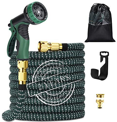 Hose Pipe 150FT Flexible Expandable Garden Hose with 9 Function Hose Pipe Spray Gun Durable 3750D and Double Latex Core Outdoor Water Hose for Gardening Watering Washing