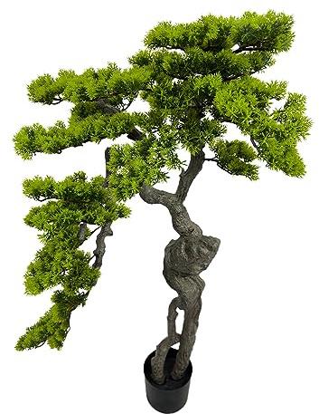 AfanD 3.5ft（43in） Artificial Bonsai Tree Juniper Faux Plants Indoor Big Fake Plants Decor with Ceramic Pots for Home Table Office Desk Bathroom Shelf Bedroom Living Room Farmhouse Decorations