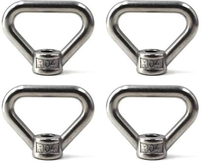 DUOCAI Dreieckige Ringmutter M10-Hebeösenmutter-Ring, Dreiecksform, Gewinde-Ösenmutter, 304-Edelstahlmutter, 4 Stück