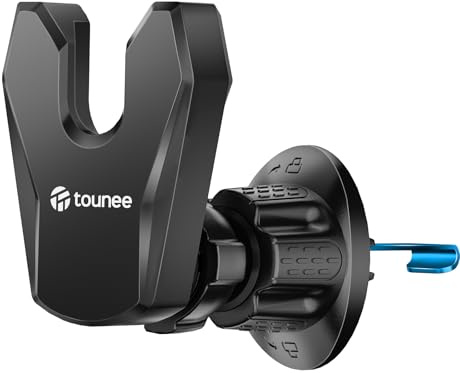 tounee Steckdosen Autohalterung, Grip Air Vent Autotelefonhalter Kompatibel Mit All Phone, Verbesserte Version des Vierpunkt-Positionierungshaken (Schwarz)