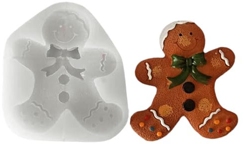 PLUSHCEWT Moule en Silicone de Noël Moule en Silicone pour Bonhomme en Pain D'épice pour la Décoration de Gâteaux de Noël la Cuisson de Biscuits les Moule en Chocolat Fabrication de Bougies de Savon