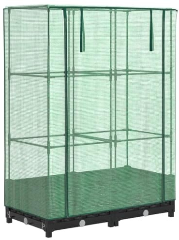vidaXL Hochbeet mit Gewächshaus-Aufsatz Rattan-Optik 80x40x123 cm