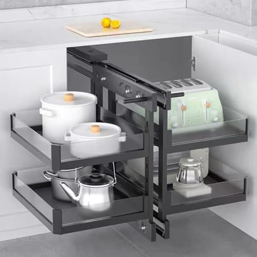 GAOJYLF Organizador extraíble de Esquina ciega para gabinete de Cocina, con 4 cestas, Estante deslizable, Organizador de gabinete para el hogar, la Cocina, Universal Izquierdo y Derecho 900