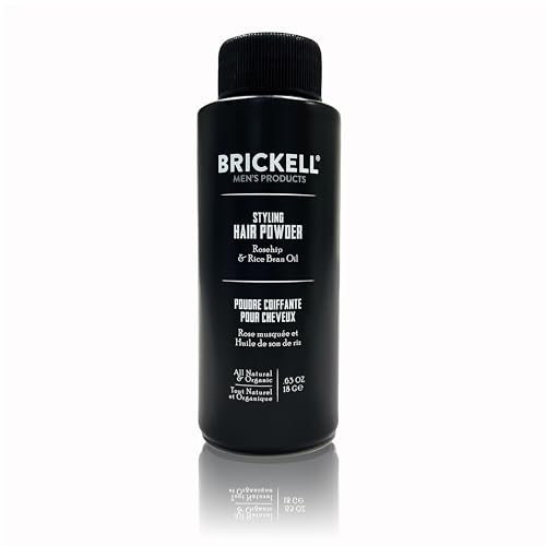 Brickell Men's Styling Hair Powder For Men, Creates Volume, Natural & Organic, Non-Greasy Texturizing Powder, 18g, Fragrance-Free