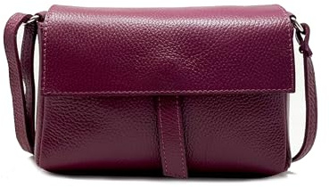 Tracollina Borsa Donna in Pelle Dollaro Clutch Borsetta a Spalla (Bordeaux)