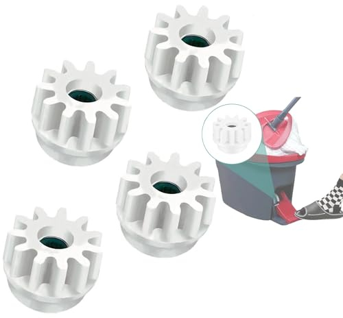 4-teilige Spin Mop ErsatzteileSpin Mop Eimer Kupplungslager Zahnrad-Ritzel-Ersatz, kompatibel mit Ocedar One Way Lager Ritzel Pedal Reparatur Ersatz für Vileda und mehr Rotations Mopp（weiß）