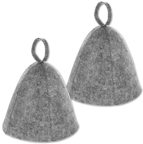 BOHUIZ 2 Stück Saunahut Filz, Sauna Hut für Damen und Herren Sauna Mütze für Saunaliebhaber Ein Wellness Erlebnis (Grau)