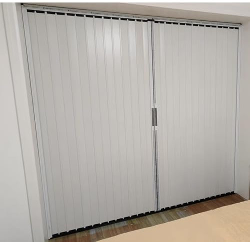 Porta a fisarmonica interna Porta divisoria scorrevole in alluminio con serratura, 24-48 pollici, pannelli pieghevoli termoisolanti personalizzati for cabine armadio/anticamera(185.4x203cm/73x80in)