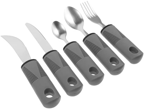 SAFIGLE Utensilios Adaptables Vajilla Para Mayores Discapacidad Pp Tpr Acero Inoxidable Antideslizante