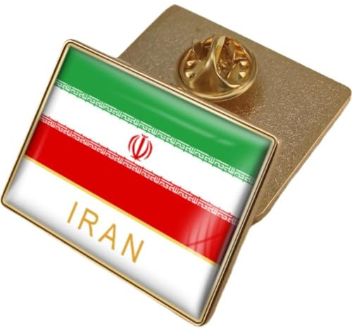 Uzztfa Iran Flag Lapel Pin Country Flag Brooch Pin Badge Travel Brooch Souvenir Pin for Hat Clothes Backpack