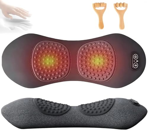 Prevalnt Theraback 3-in-1 Back Massager, Triple Fusion Pillow for Back Pain Relief, Triple Fusion Spine Pain PillowSpine, Ergonomic Contour for Neck, Shoulders and Back, Unisex (Dual-Classic Gray)