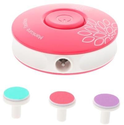 Mikinona Lime à Ongles Électrique pour Garçon et Filles 3 Têtes de Ponçage Outil de Manucure Sécurisé en ABS Rose Coupe-Ongles Silencieux pour Bébé pour Soins des Ongles à Domicile