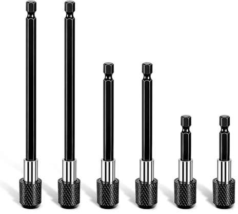 Portapuntas Magnético, puntas atornillador imantadas, 6 Piezas 60/100/150mm 1/4 Portapuntas De Taladro Eléctrico De Cambio Rápido para Taladros y Atornilladores