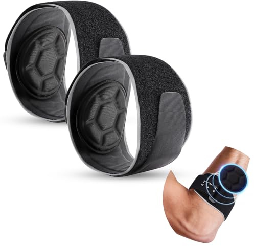 Xiuxhae Tutore Gomito di Tennis - mani entrambe Universale, Tutore Epicondilite Gomito, Leggero Fascia Epicondilite Gomito(30g) sport prestazioni, Gomitiera per Epicondilite (2, Nero)