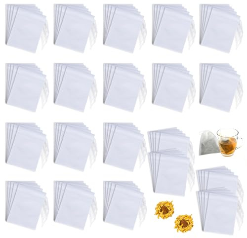 Lot de 100 Sachets de Thé à Remplir Réutilisables - Coton Éco-responsable avec Cordon de Serrage - Pour Thé, Café, Infusions, Épices