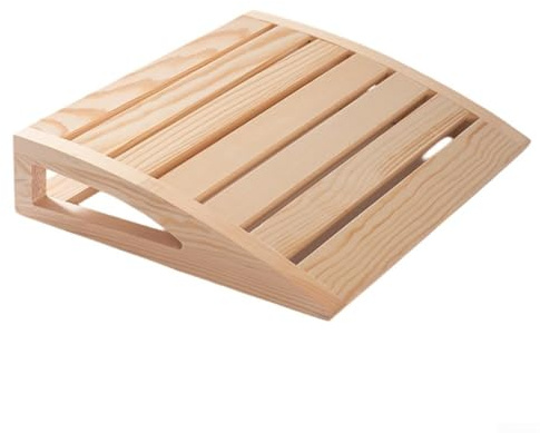 Appuie-tête de sauna en bois poncé lisse avec coins arrondis et dessus profilé pour un flux de relaxation ininterrompu (A)