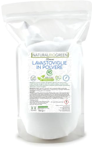 Naturalbiogreen Detersivo Lavastoviglie in Polvere Ecologico Senza Profumo 900 gr