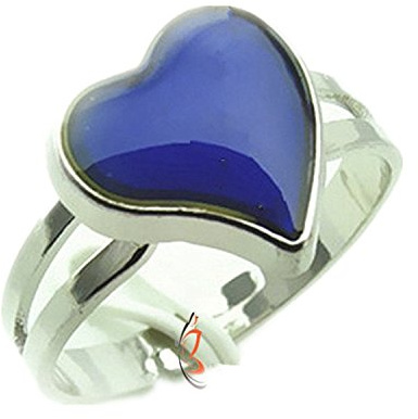 ODETOJOY créatif Bague à changement de couleur argent plaqué Cœur Bague d'humeur Bague réglable pour femme homme,Changement de Couleur Argent Plaque Forme de Coeur Humeur Anneau