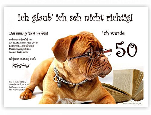 Einladungskarten für Erwachsene, JEDES Alter möglich, lustig originell 30 50 70 - runder Geburtstag, 80 Karten