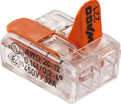 WAGO® Terminal 2 Conductor 4mm² Connection Terminal with Lever 221-412 (Pack of 16)