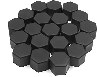 sourcing map 20pcs 21mm Rubber Car Wheel Tire Nut Screw Lug Dust Cover Caps Hub Protector Black