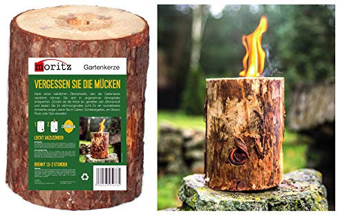 Moritz Fuego sueco con antorcha de árbol de citronela, incluye mecha de encendido, antorcha de jardín, antorcha de madera, 1,5 – 2 horas de combustión, 20 cm de alto