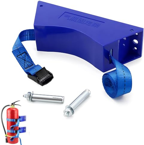 Mumusuki Soporte para Cilindro de Gas, Soporte para Montaje en Pared del Cilindro con Tornillos de Expansión Y Soporte para Cadena de Seguridad(Azul)