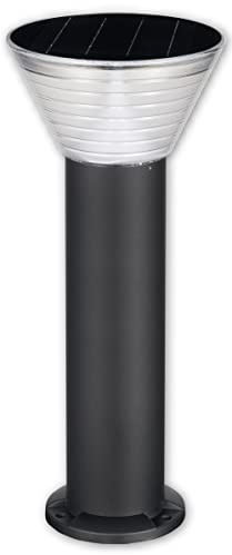 LICHT DISCOUNT Moderne LED Solarleuchte Garten Standleuchte 3000K warm weiß CPD3004 Solar Lampe Wegleuchte Pollerleuchte