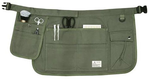 Nanxson Grembiule da lavoro unisex con fibbia regolabile Grembiule corto multitasche in tela per artigiano, lavoro all'aperto, giardinaggio