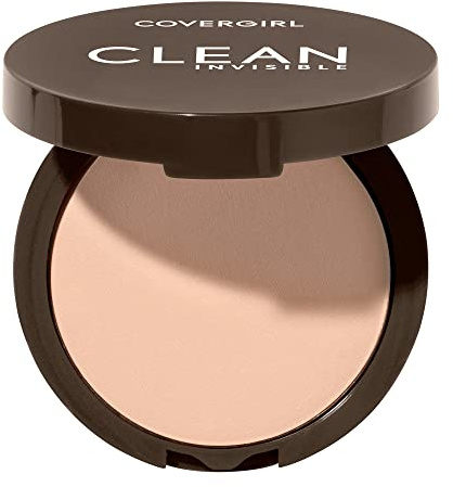 Covergirl Clean Invisible Pressed Powder, Lightweight, Breathable, Vegan Formula, Creamy Natural 120, 0.38oz