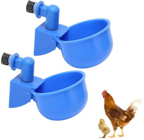 WOOXGEHM 2 Stücke Hühnertränke, Automatische Hühnerwasserspender, G1/8 Geflügelwasserbecher mit Außengewinde, Unterstützt Die Automatische Funktion für Geflügel, Tauben