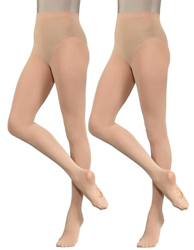 Silky Dance 2 Pairs Ballet Convertible Tights (Small) (Light Suntan)