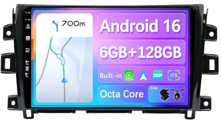 BXLIYER [8-Core, 6G+128G] Android 16 IPS Autoradio pour Nissan NAVARA NP300 (2016-2018) - sans Fil Carplay + Android Auto - LED Caméra + MIC - 2 Din 10.1 Pouce - DSP Dab Volant WLAN 360-CAM Fast-Boot