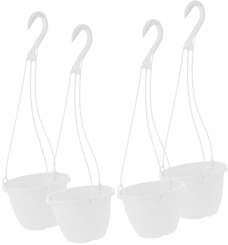 BESPORTBLE 4 Stück Orchideen-hängepflanzer Hängepflanzgefäß Aus Kunststoff Hängender Blumentopf Anzucht Mesh Topf Plant Net Cup Hydroponik Blumentopf Mini Sämlingstopf Weiß Plastik