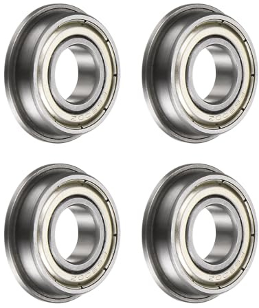 QUARKZMAN Cuscinetto a Sfera Flangiato F6900Zz, 4 Pezzi 10x22x6mm Cuscinetti Flangiati Abec1 a Doppia Schermatura in Acciaio Cromato