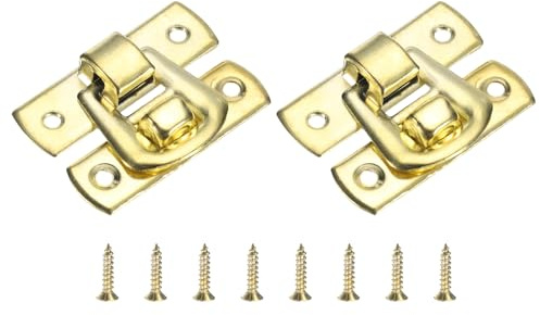 QUARKZMAN 2Pz Chiusura Scatto 30 x 18mm Chiusura Levetta Fibbia Metallo Oro | per Portagioie Valigia Cassetta, Scatola Decorativa Retrò, Viti