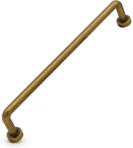 MARGUERASW 6 Stück Möbelgriffe für Küche aus antikem Messing - Schubladengriffe Bronze Griff Möbel Küche Gold Abstand 160 mm