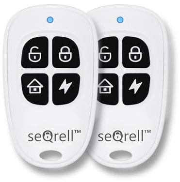 Lot de 2 télécommandes supplémentaires pour Alarme Anti-Intrusion sans Fil GSM seQrell, Lot de Deux télécommandes. SQTR002CR
