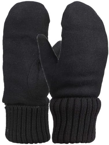 HPONEZJ Fäustlinge Damen Winter Handschuhe Wolle Fausthandschuhe Plüschfutter Wollhandschuhe Doppellagig Warm Strickhandschuhe Winddicht Winterhandschuhe Damen Herren Handwärmer für Outdoor Fahrrad