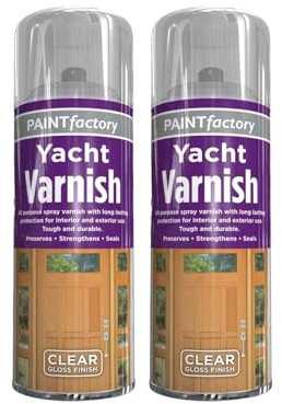 GSV Essentials All-Purpose Yacht Varnish, Quick-Drying Formula, Both Indoor and Outdoor Use, Long-Lasting Protection, Ideal for Both Marine and Woodworking Applications, (2PCS)
