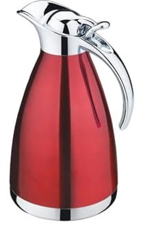 GOOPEEG Japanische Teekanne Haushalt Edelstahl Griff Teekanne Vakuum Thermoskanne Wasserkocher Haushalt Asiatische Teekanne(Rood,2000ml-Vacuum)