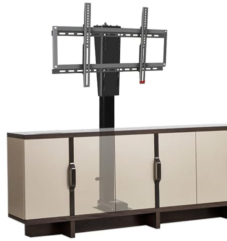 Support TV Support motorisé - Ascenseur TV électrique télescopique à Rotation Manuelle à 360° à Gauche et à Droite, Support TV Plafond motorisé, Convient aux écrans LED 26 à 70 Pouces, avec charg
