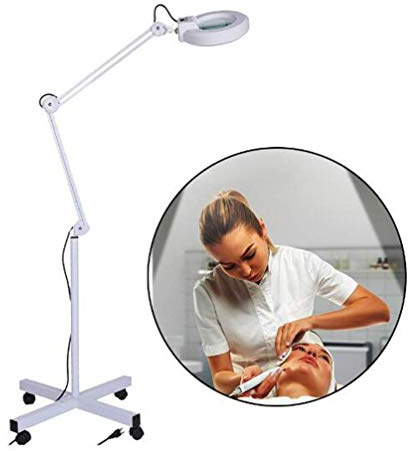 CZCZC 5X/8X Magnifier Lamp,127mm Floor Lamp, Magnifying Glass, Foldable Swivel, Height Adjustable for Beauty Manicure Tattoo Skiare Equipment a / 8X Interesting Life Fashionable