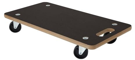 Well Home Carro de Transporte de Formato Rectangular con Placa Antideslizante en MDF 58x29x9,5cm