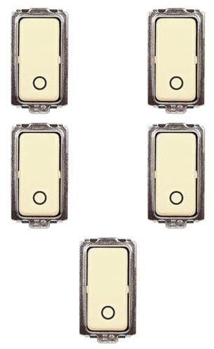 5 MODULI PULSANTE UNIPOLARE, BIANCO, COMPATIBILE CON BTICINO MAGIC, MODULI E FRUTTI 100% COMPATIBILI, MATERIALI DI ALTA QUALITA'