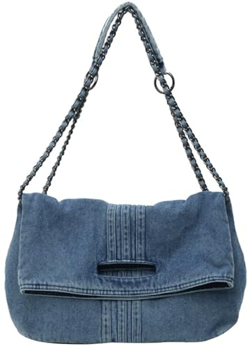 Farcauo Jeans Umhängetasche Retro Geräumige Handtasche Denim Umhängetasche