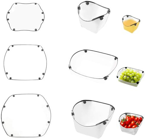 SSKHE Set di stoviglie da campeggio portatile, 3 pezzi, piatto pieghevole, ciotola, tazza d'acqua, piatto da campeggio portatile, materiale di qualità alimentare, facile da pulire