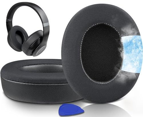 SOULWIT Cooling Gel Replacement Earpads for Beats Studio Pro Wireless Noise Cancelling Headphones, Ear Pads Cushions with Ice Silk Fabric, High-Density Foam - Black